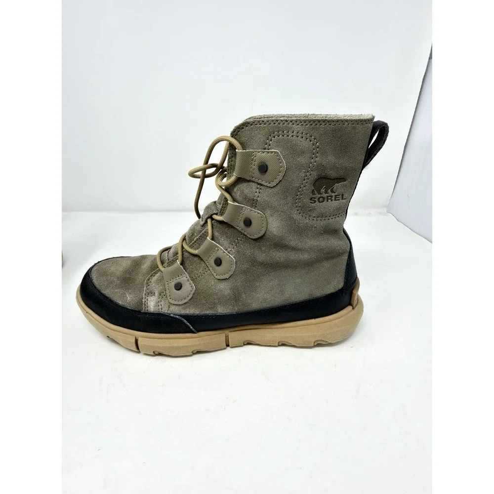 Sorel Explorer Waterproof Boots Men's 11 Suede Winter Hiking Sage Green NM4499